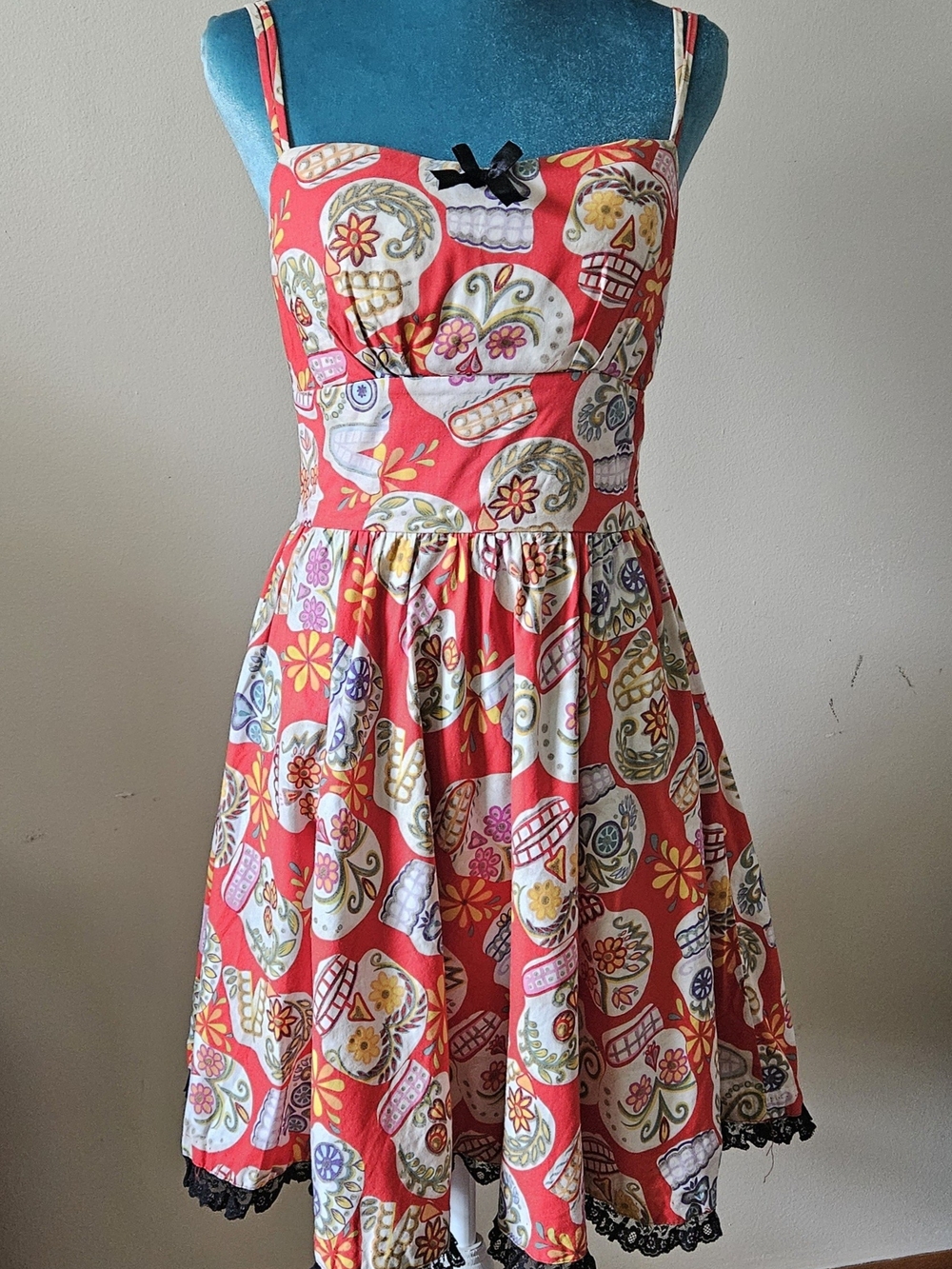 Golightly Dia de los Muertos Pin-Up Dress, Medium